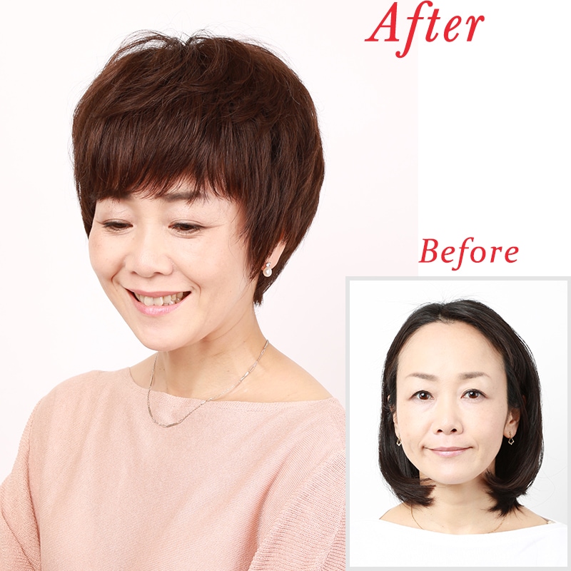 公式】私元気ウィッグ専門店 | ショート 超軽量 通気性 人毛 総手植え