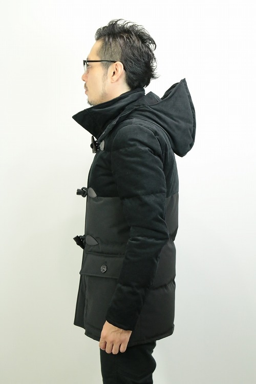 30%OFF】AKM バイカラーダッフルダウンコート BLACK C001-CNP015 | AKM