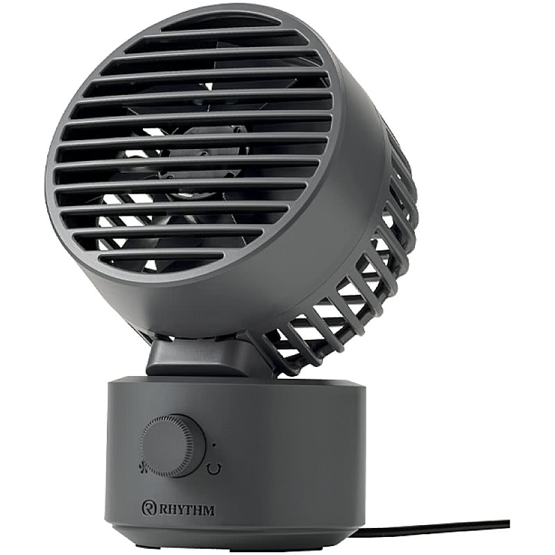 RHYTHM USB扇風機 Silky Wind Mini ダークグレー リズム 2重反転ファン