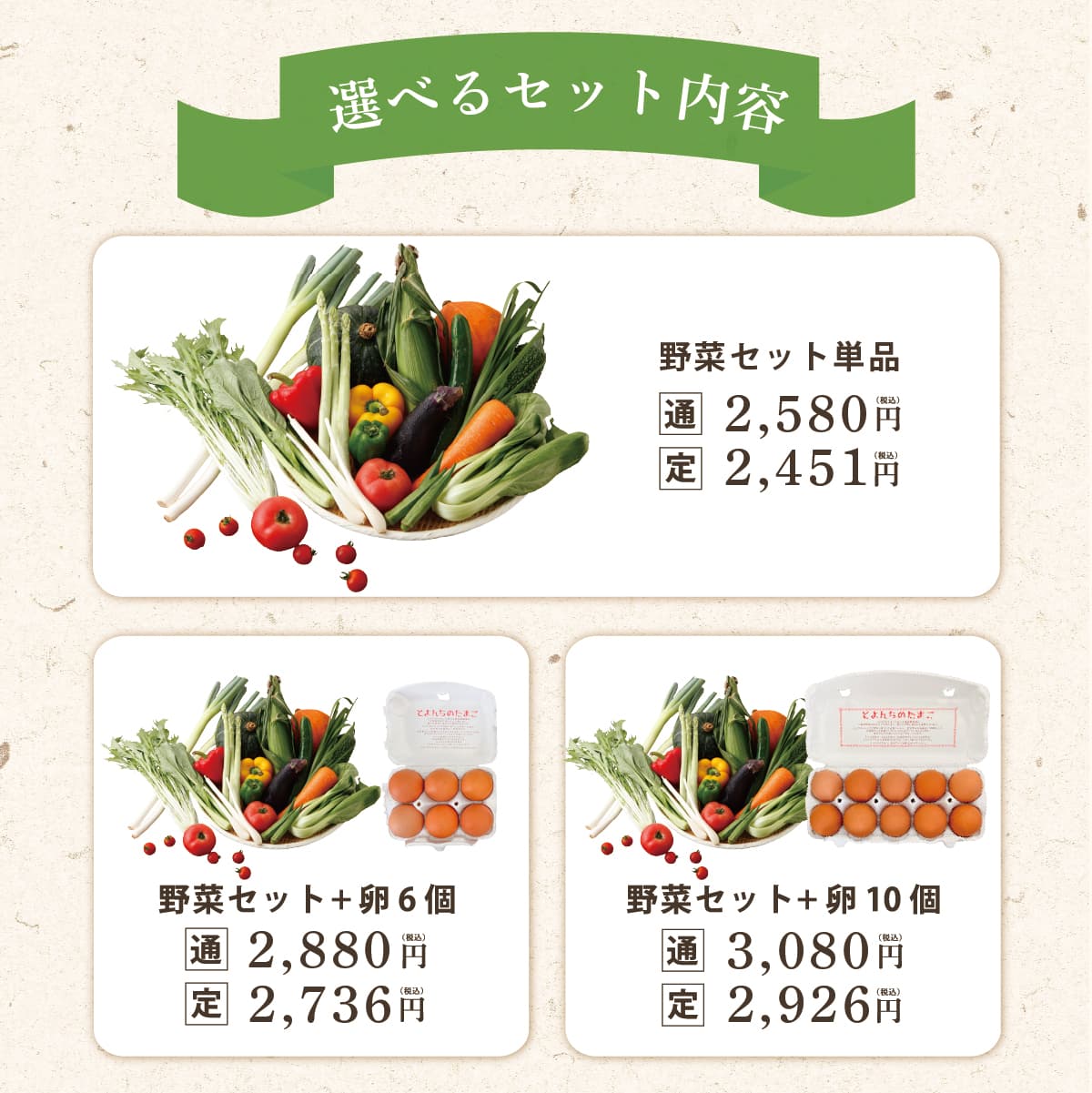 定期購入】契約農家さんの軒先で集荷した新鮮野菜とたまごセット *10