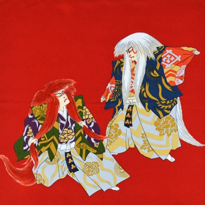 1595#101(京ちりめん風呂敷 浮世絵 連獅子)☆お取り寄せ品 | イナズマ