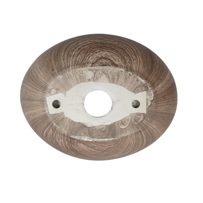 洗面ボウル おしゃれ 木目 楕円 陶器 置き型 オーバーフロー無し W340