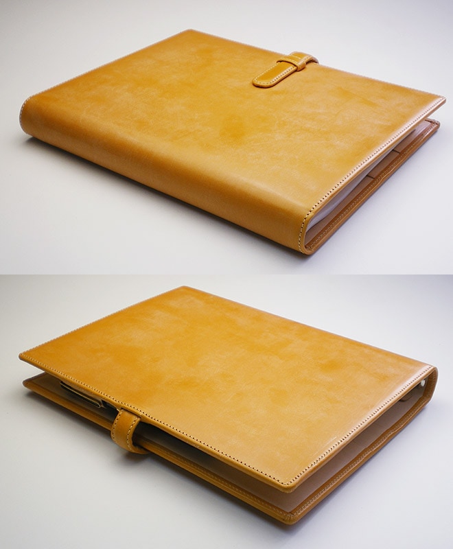 ベルト付き】システム手帳 A5サイズ 【ブライドルレザー＆素ヌメ革