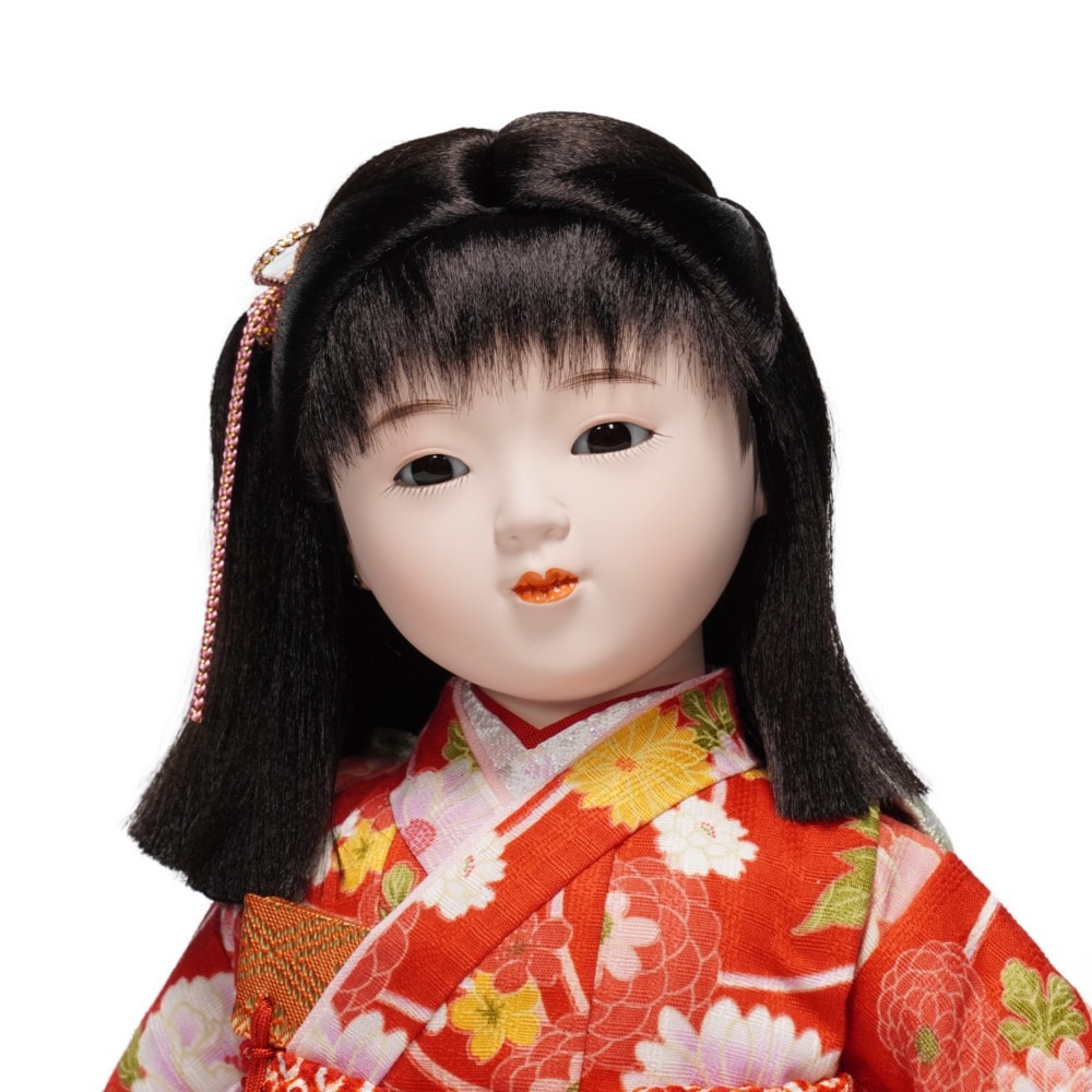 市松人形】8号 友禅(赤) 牡丹〈小出松寿作〉[223-030] ｜雛人形・五月