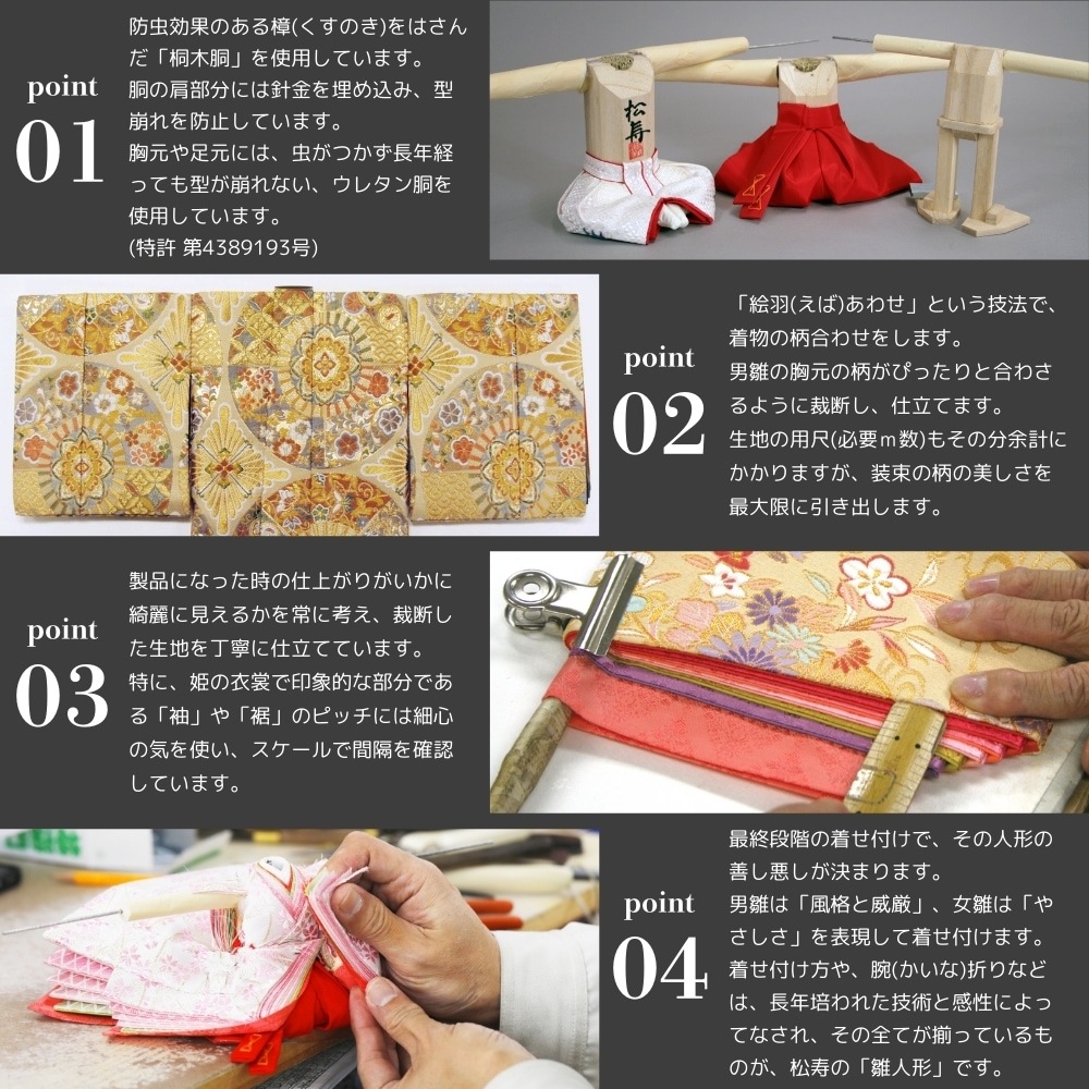 雛人形】京十番 貴船 麹塵 桐竹鳳凰文様 親王飾り | 小出松寿作