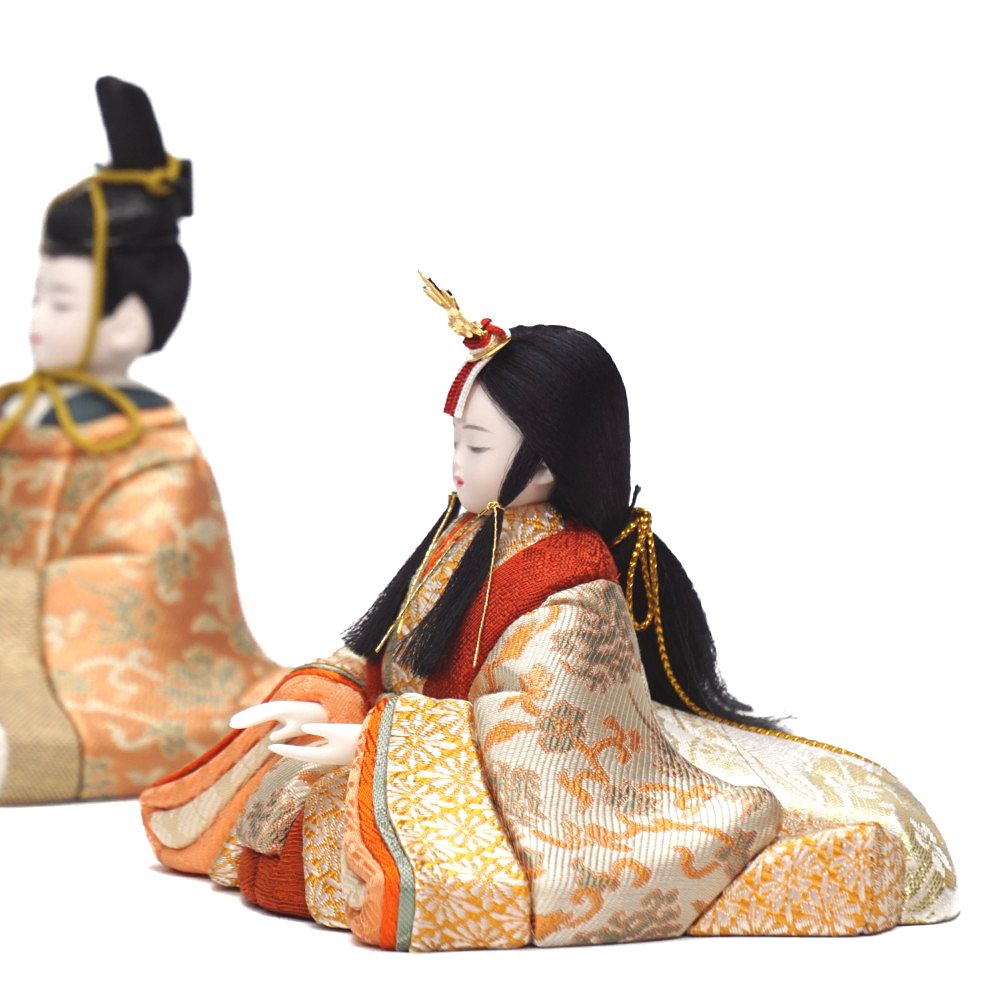 木目込み雛人形】安土雛 溜塗 五人揃い二段飾り | 木村一秀作 ｜雛人形