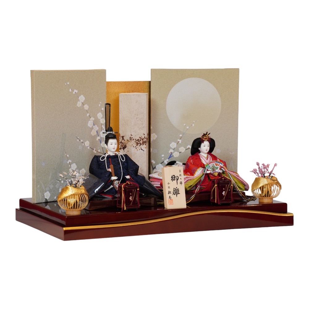 雛人形】京十一番 平安 雲鶴文様(紺) 親王飾り | 小出松寿作 ｜雛人形