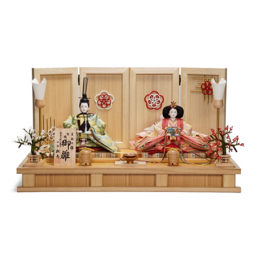 雛人形】京十番 平安 桃山花鳥縦縞文様 親王飾り | 小出松寿作