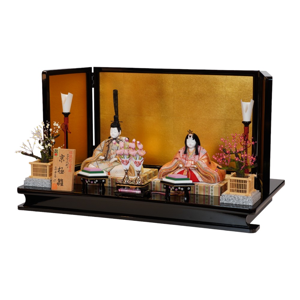 r7-3-10-18 親王台 極上7番 木製京式 黒塗艶有 飾り台 玉台 雛道具 r7
