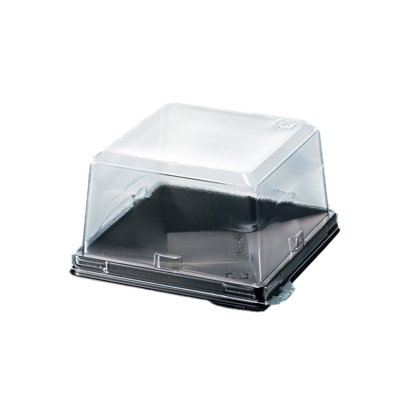 デザート容器 IK65-40 本体黒・蓋セット（100枚入） | フタ付き容器