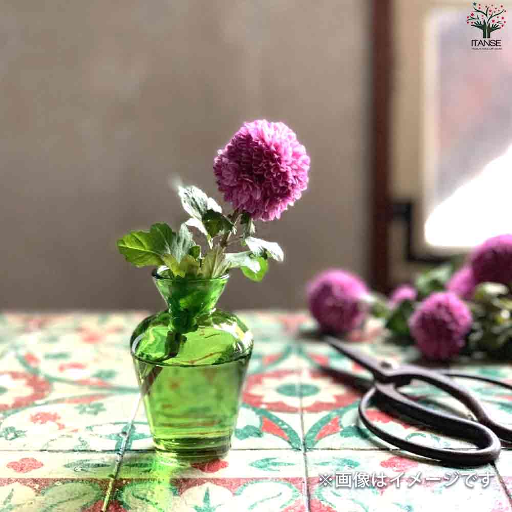 小さなガラス花瓶 タイニーフラワーベース Lサイズ(No.3) 色：グリーン