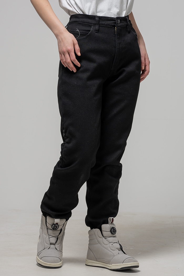 RossoStyleLabリブウォームストレッチパンツ ブラックSサイズ ロッソ