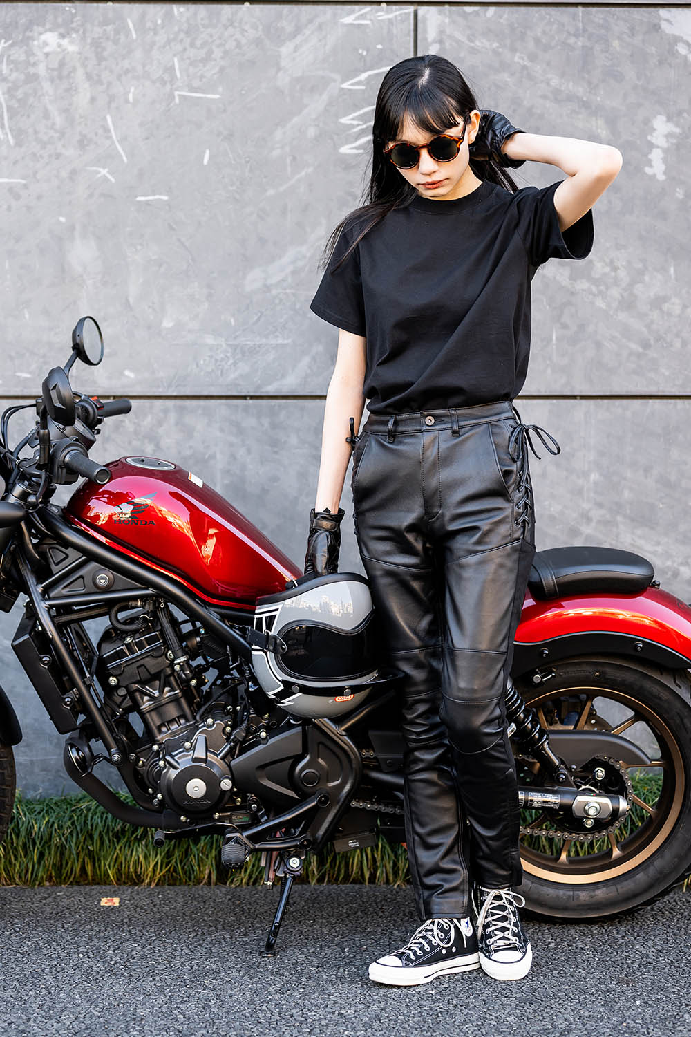 SALE / 20%OFF 通年 ROP-62 レースアップレザーパンツ RossoStyleLab