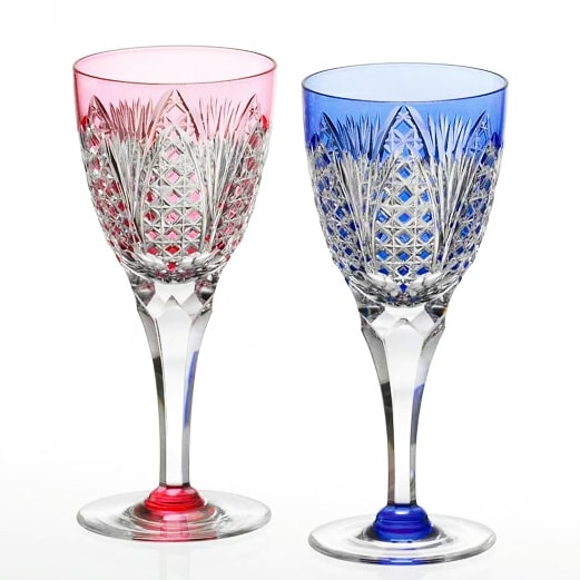 江戸切子 ペアフルートシャンパングラス＜竹の膳＞ KAGAMI | ワイン