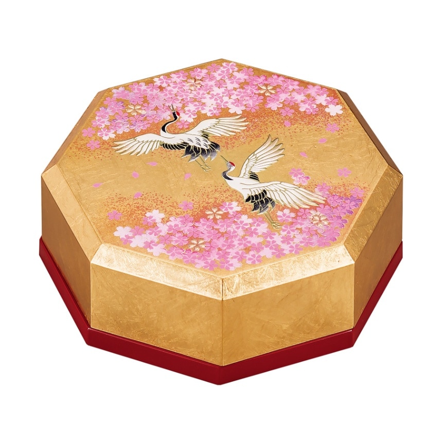 山中漆器 八角小箱 花見鶴（G） | 小箱 | 伝統工芸品・和風記念品 通販