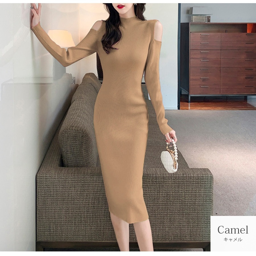 h naoto Sixh. タイトワンピース 肩出し h naoto Sixh. タイト