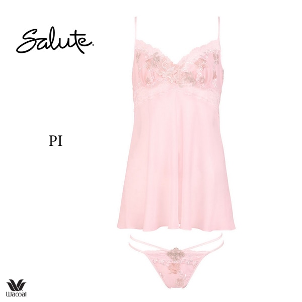 美品2点サルート⭐同シリーズ、キャミソール＆スリップ⭐ピンク色