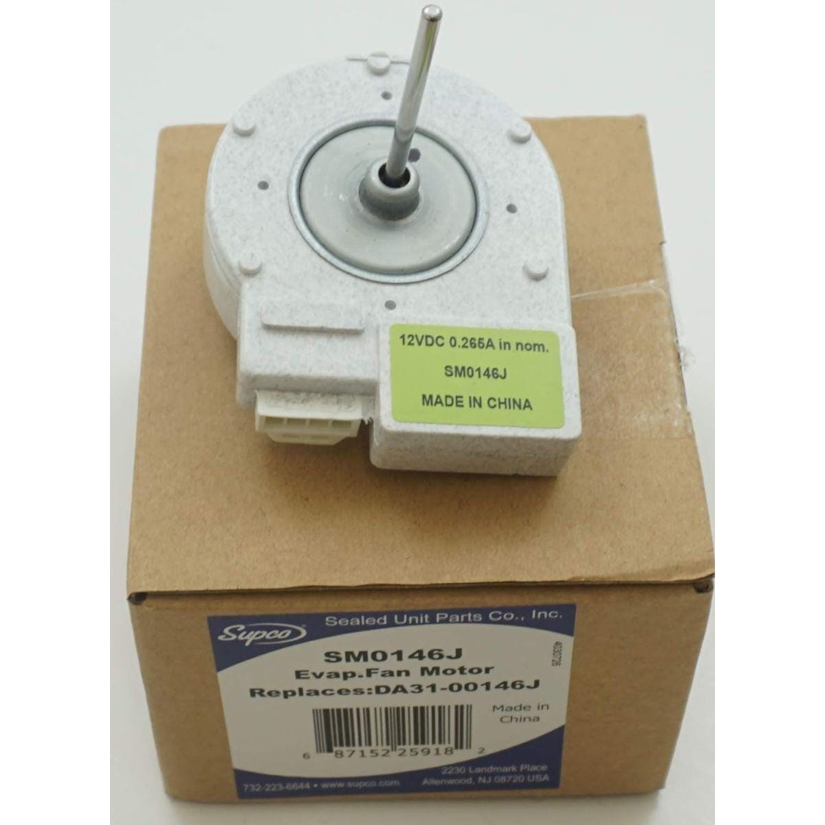 Supco 冷蔵庫蒸発器ファンモーター サムスン 2.8W 1920 RPM SM0146J用