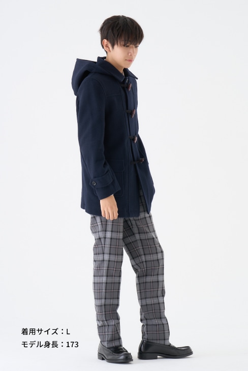 ショート丈ダッフルコート（男女兼用）のネイビーは制服通販のカンコー