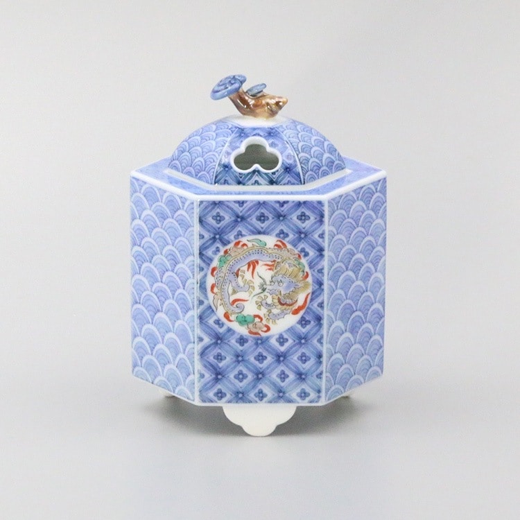 香炉 六角中 染錦龍地文 | 香炉・香合 | 柿右衛門窯公式オンラインショップ