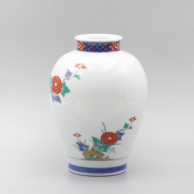 花瓶 染錦 菊鳥文 | 花瓶・瓶 | 柿右衛門窯公式オンラインショップ