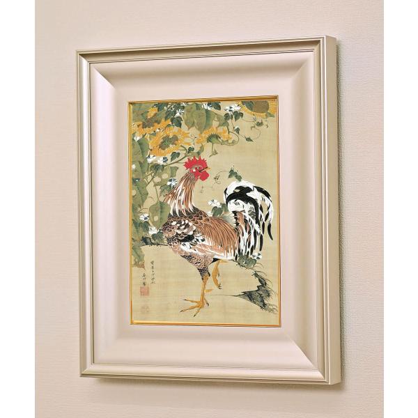 絵画 伊藤若冲（いとうじゃくちゅう）・ 向日葵雄鶏図（ひまわりゆう