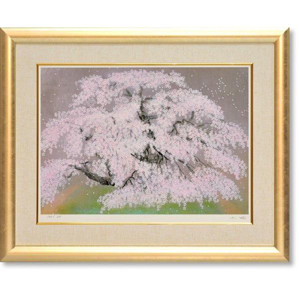 中島千波・瀧桜（たきざくら）（絵画・版画） | 中島千波 ( なかじま