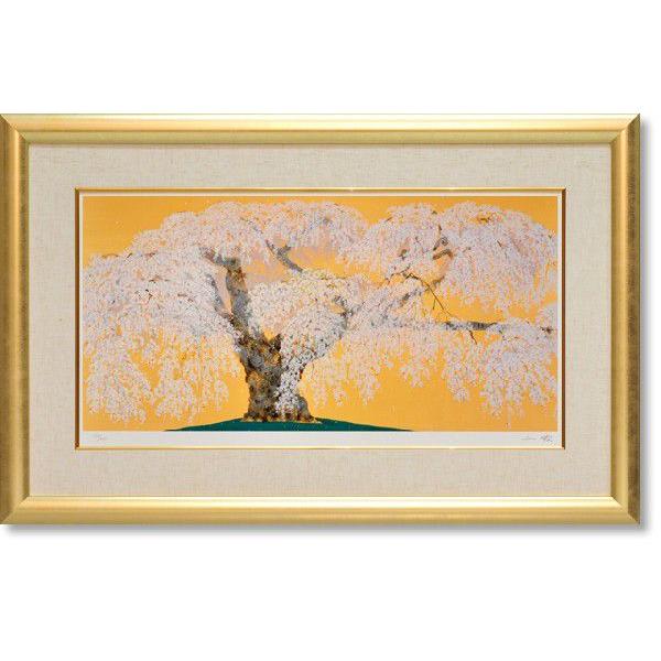 中島千波・神田の大糸桜（しんでんのおいとざくら）（四曲一隻屏風