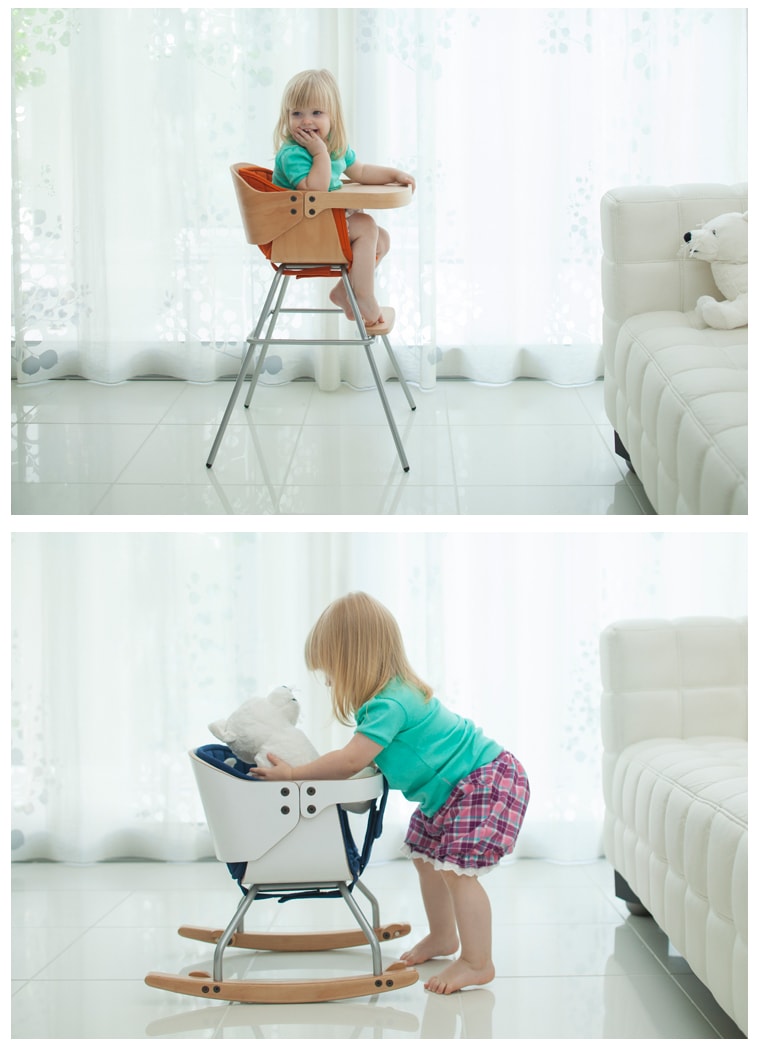 KATOJI 3in1ベビーチェア コージー(RE×BR)【テーブル・前ガード・専用