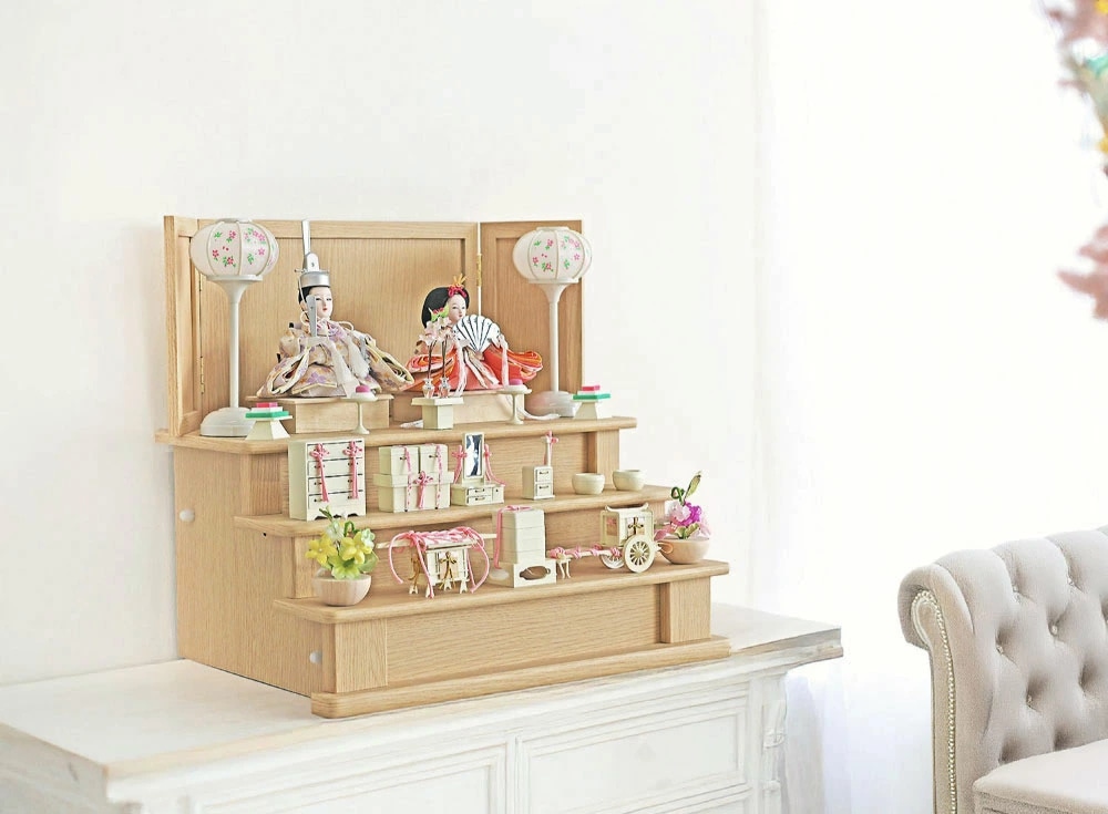 雛人形 コンパクト sandanmini 三段段飾り｜コンパクトな三段飾り