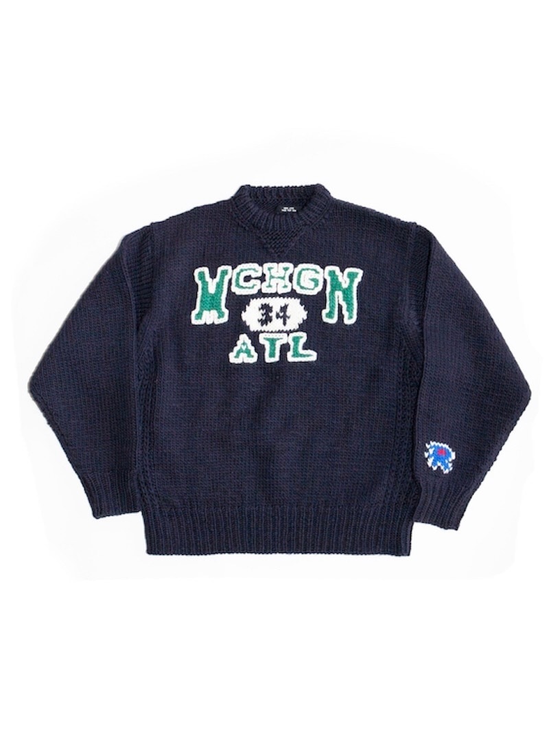 RICE NINE TEN (ライスナインテン) / HAND KNITTING SWEATSHIRT(NAVY