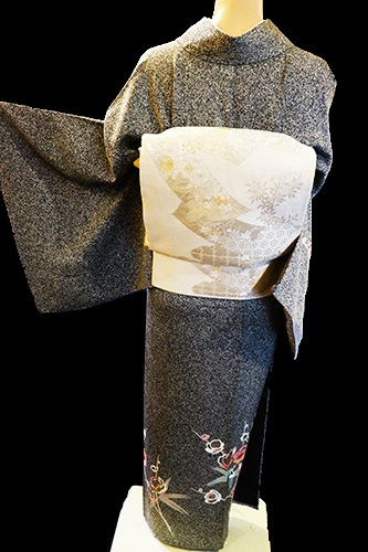 正絹単衣訪問着レンタルフルセット「たたき染めに幾何学花」 | すべて