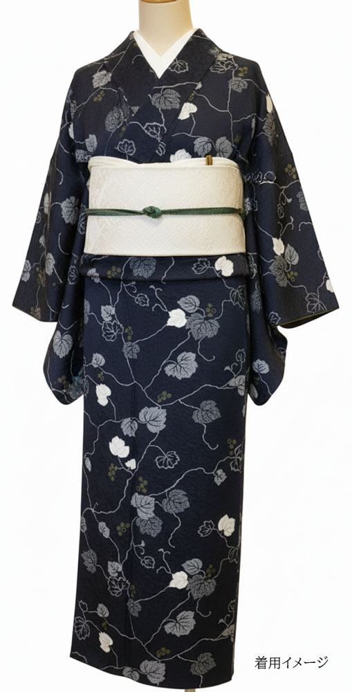 最高級正絹小紋「蔦に葡萄」 | 販売着物商品,おしゃれ着物,小紋,単衣用