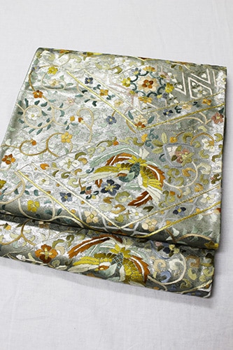最高級袋帯「引箔に刺繍 鶴と鳳凰に唐花華紋」 | 販売着物商品,袋帯