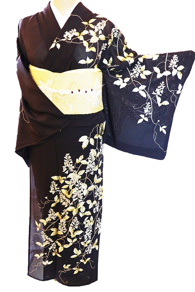 正絹夏訪問着 レンタルフルセット「藤豆刺繍」 | すべての商品