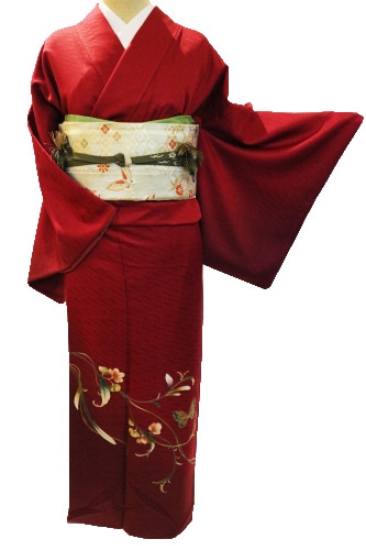 正絹訪問着レンタルフルセット「斉藤三才作 箔 枝花に蝶」 | すべての