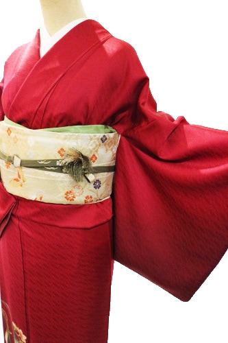 正絹訪問着レンタルフルセット「斉藤三才作 箔 枝花に蝶」 | すべての