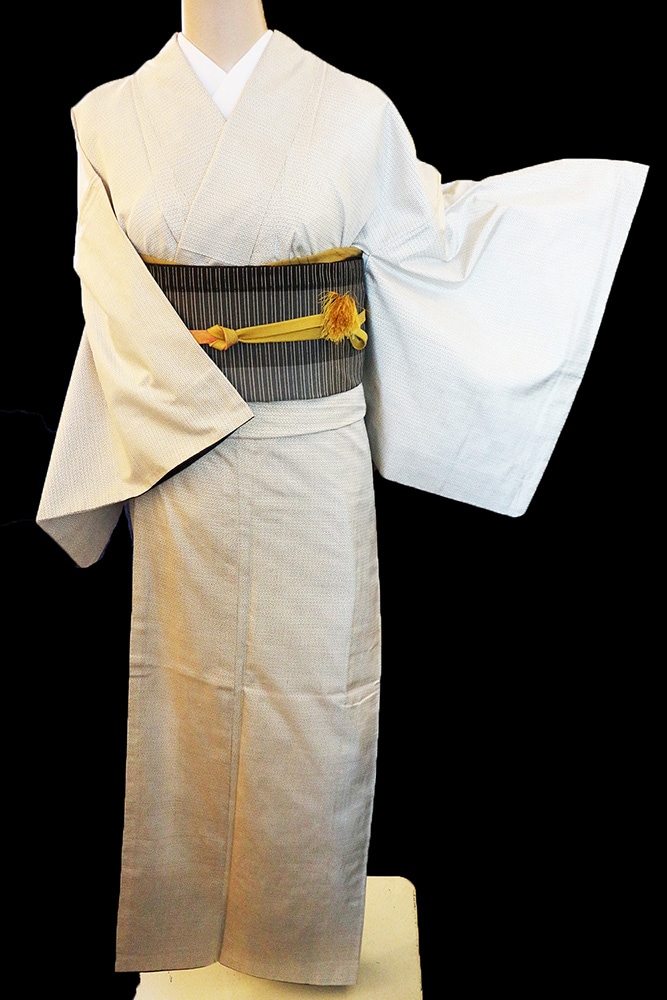 正絹白大島レンタルフルセット「小亀甲」 | レンタル着物,おしゃれ着物