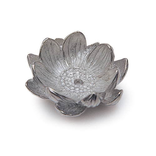 日本香堂の香器『香立て【蓮の花びら】金属(錫)製』ステッィク用