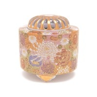 日本香堂の香器『香炉3号【釉彩 金箔(ゆさいきんぱく)】九谷焼