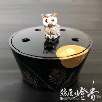 香炉/香器『高岡銅器【玉胴型香炉/波千鳥/蒔絵】銅製[空焚き用]』竹中