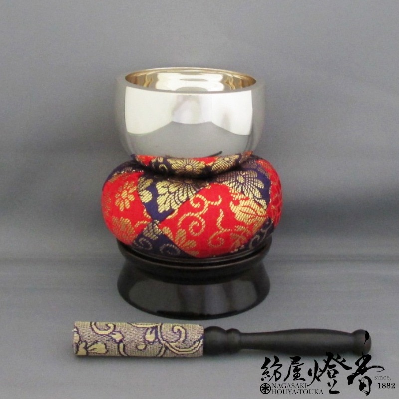 仏具/仏壇用品『銀製おりん【2．8寸】リンセット』森銀器製作所