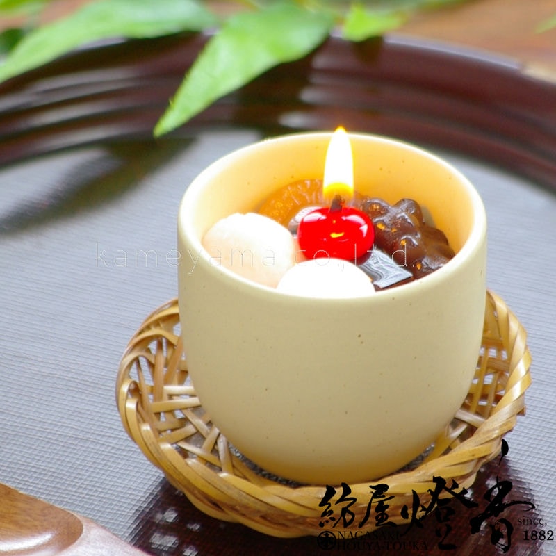 故人の好物キャンドル『まるで本物【クリームあんみつキャンドル】プラ