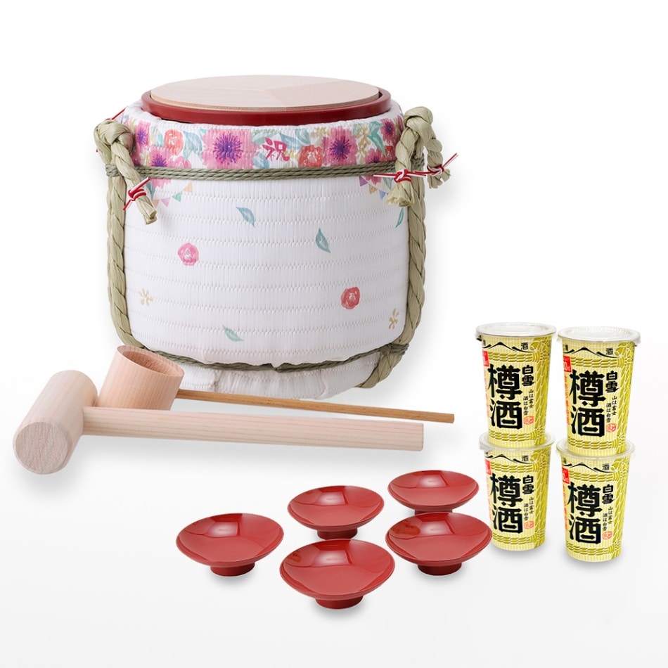 日本酒入り菰樽◇ミニ鏡開き樽酒セット ～寄せ書き～ YOSEGAKI IWAI