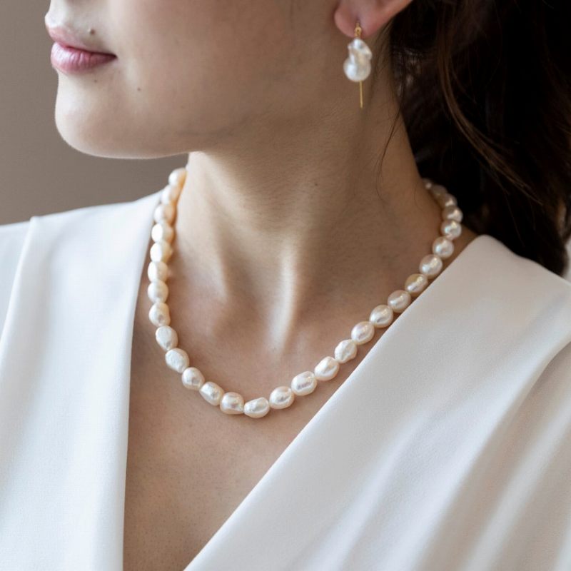 淡水パール バロック ネックレス ホワイト 42㎝｜自由が丘COUGUE（クーゲ）
