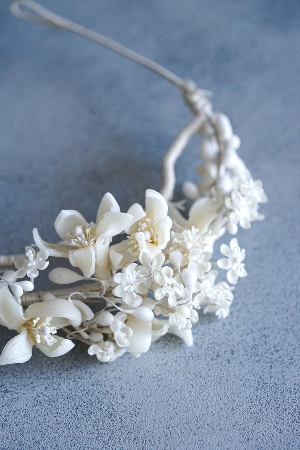 アンティークワックスフラワーティアラ 1900年代頃 ga-985の通販