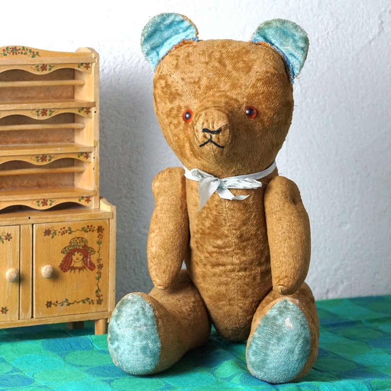 フランスブルーのお耳のブラウンベア1940年代頃53cm gt-959の通販