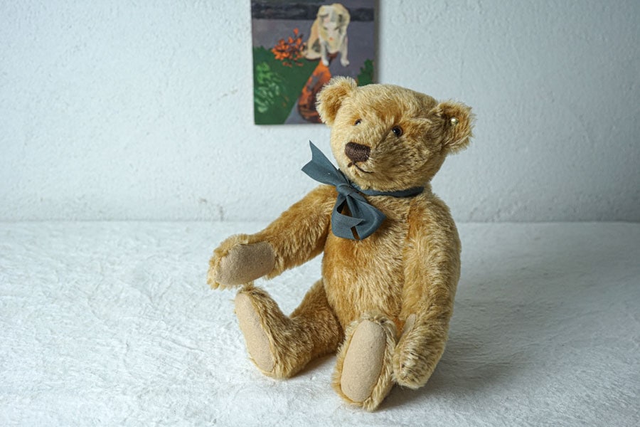 アンティークシュタイフのクッキー色のテディ―ベア33cm 1960年代頃gt
