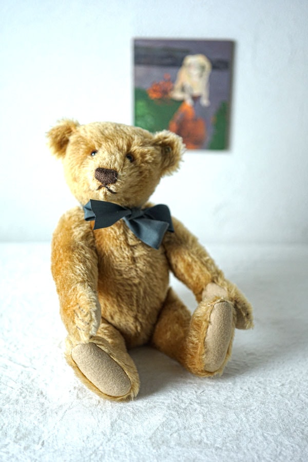 アンティークシュタイフのクッキー色のテディ―ベア33cm 1960年代頃gt