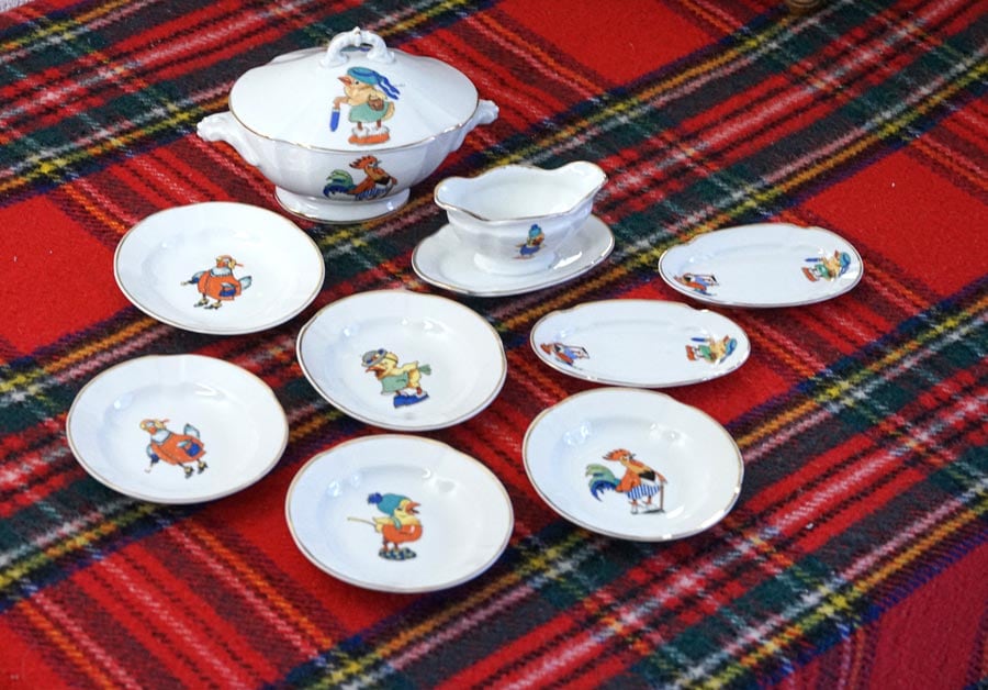 フランスアンティークディネットおままごと9点セット gc-1394の通販